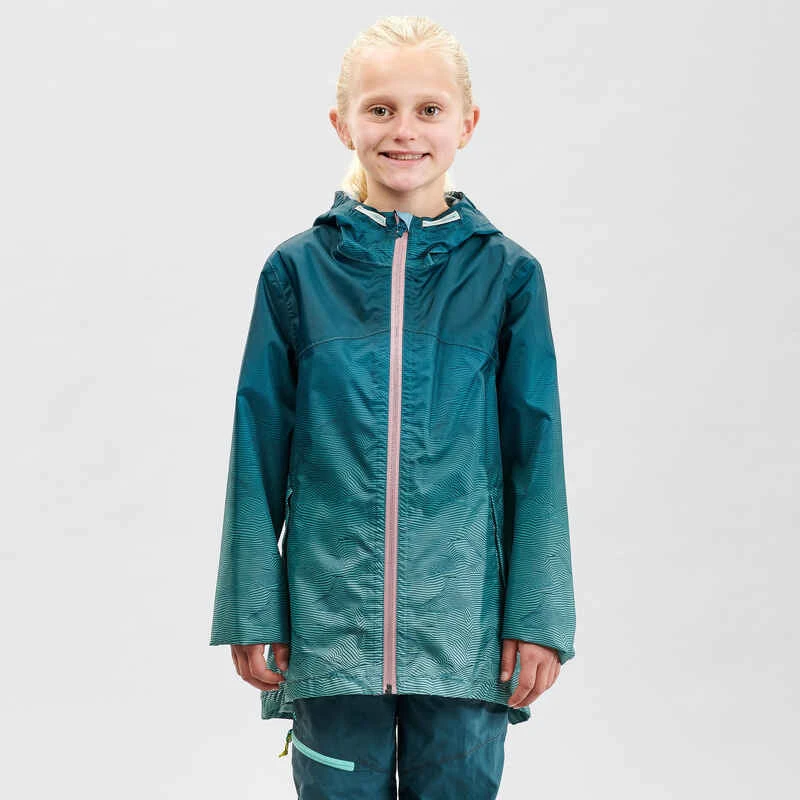 Quechua Veste Imperméable De Randonnée - MH150 Turquoise - Enfant 7-15 Ans 4 Quechua Veste Imperméable De Randonnée - MH150 Turquoise - Enfant 7-15 Ans – Image 2