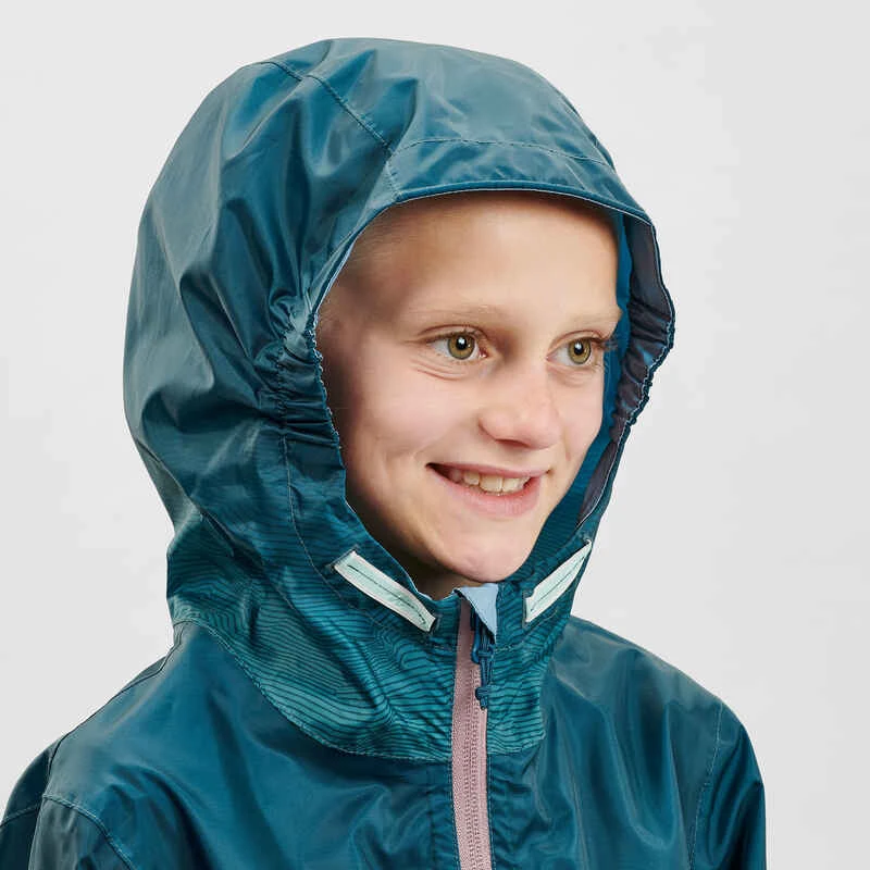 Quechua Veste Imperméable De Randonnée - MH150 Turquoise - Enfant 7-15 Ans 7 Quechua Veste Imperméable De Randonnée - MH150 Turquoise - Enfant 7-15 Ans – Image 5