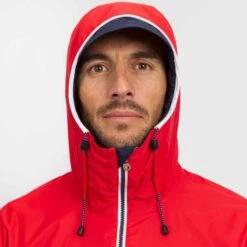 Tribord Veste Imperméable De Voile - Veste De Pluie SAILING 100 Homme Bleu Rouge -ProSportif Boutique veste impermeable de voile veste de pluie coupe vent sailing 100 homme navy 4