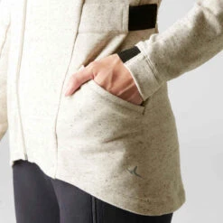 Veste Longue 500 Capuche Gym Stretching Femme Beige -ProSportif Boutique veste longue 500 capuche gym stretching femme beige 6