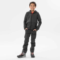 Quechua VESTE POLAIRE DE RANDONNEE - MH500 NOIRE GRISE - ENFANT 7-15 ANS -ProSportif Boutique veste polaire de randonnee mh500 noire grise enfant 7 15 ans 2