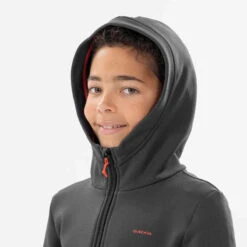 Quechua VESTE POLAIRE DE RANDONNEE - MH500 NOIRE GRISE - ENFANT 7-15 ANS -ProSportif Boutique veste polaire de randonnee mh500 noire grise enfant 7 15 ans 5