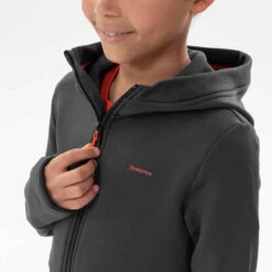 Quechua VESTE POLAIRE DE RANDONNEE - MH500 NOIRE GRISE - ENFANT 7-15 ANS -ProSportif Boutique veste polaire de randonnee mh500 noire grise enfant 7 15 ans 6